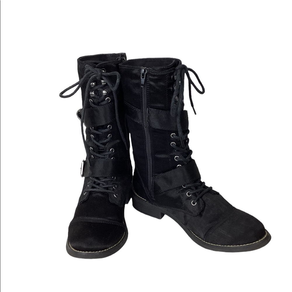 Rocket Dog Women's Chomper Boots Brushed Black Satin Size 8.5